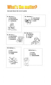 English Worksheet: illness