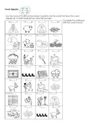 English Worksheet: Vowel digraphs listening exercise - ee-ea /ai-ay/oa-ow