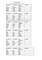 English Worksheet: IRREGULAR VERBS