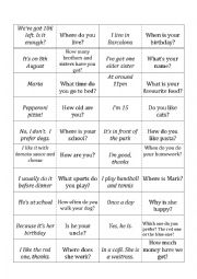 English Worksheet: Present Simple Questions Dominoes