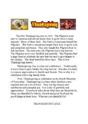 English Worksheet: Thanksgiving Day