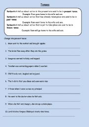 English Worksheet: Tenses