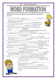 FCE - WORD FORMATION with key