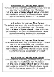 English Worksheet: learning styles jigsaw