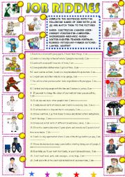 English Worksheet: Job riddles