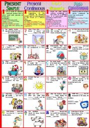 TENSE REVIEW (present simple, present continuous, past simple, past continuous). Rules + Ex + KEY.