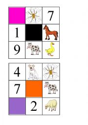 English Worksheet: Bingo - Animals - Colors - Numbers 1 to 10