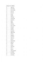 English Worksheet: collective names