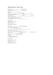 English Worksheet: Song - Sweet child of mine