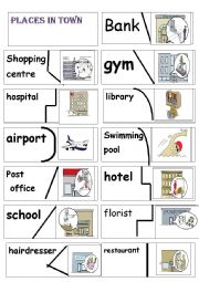 English Worksheet: places in town  puzzle 