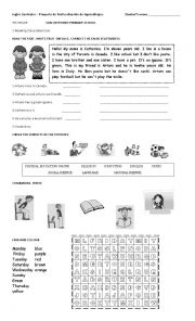 English Worksheet: Personal info, + days of the week + subjects