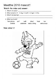 English Worksheet: Meet the mascot 2018