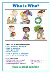 English Worksheet: Who is who