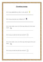 English Worksheet: Counting energy