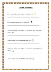 English Worksheet: Counting energy