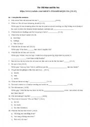 English Worksheet: The Old Man And The Sea - questions about the video