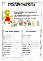 English Worksheet: The Simpsons