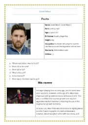 English Worksheet: Lionel Messi
