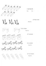 classroom objects and numbers