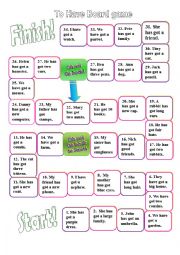 English Worksheet: To have got Board Game