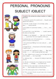 PERSONAL PRONOUNS: SUBJECT AND OBJECT