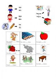 English Worksheet: Its / Theyre