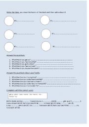 English Worksheet: the time and simple present