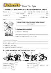 English Worksheet: Winnie Flies Again Clothes homework 