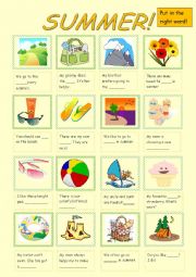 English Worksheet: Summer-words