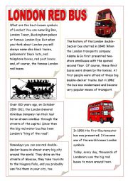 English Worksheet: London Red Bus