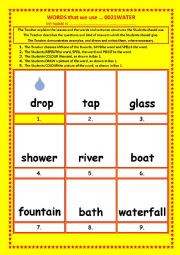 English Worksheet: COLOURING, Vocabulary, 021 ... WATER