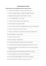 English Worksheet: Business situations