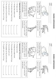 English Worksheet: Zoo Animals - Reading