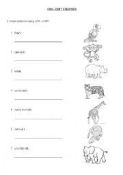 English Worksheet: What can the animal do?