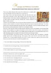 English Worksheet: Massage and Wellness Curiosities 1