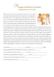 English Worksheet: Massage and Wellness Curiosities 2