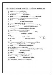 English Worksheet: To be / Can-canT/ There is There are 