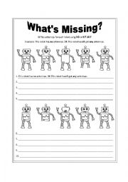 English Worksheet: Whats Missing