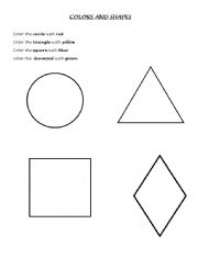 English Worksheet: color and shapes