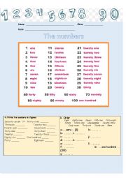 English Worksheet: Numbers