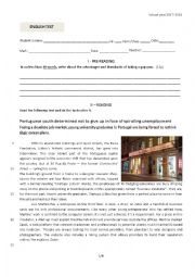 English Worksheet: Test on 