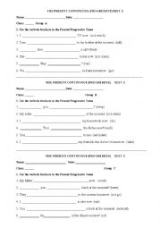 The Present Continuous (Progressive) Tense exercises