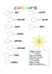 English Worksheet: colours