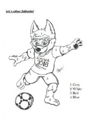 English Worksheet: LETS COLOUR ZABIVAKA, world cup 2018