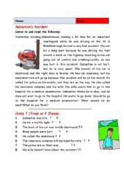 English Worksheet: Sebastians Accident