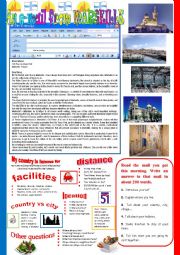 English Worksheet: An e-mail from Marseille. Reading and semi-guided writing.