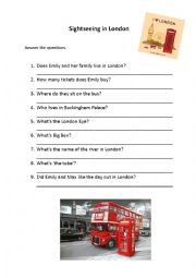 English Worksheet: Sightseeing in London