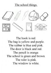 English Worksheet: The school things