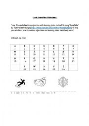 English Worksheet: Little Snowflake