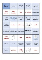 English Worksheet: Present Simple Ghost Game